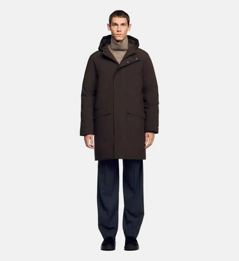 Sandro — Parka à capuche zippée