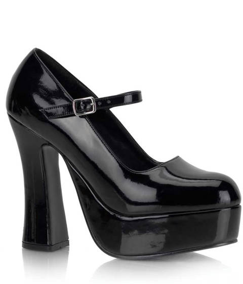 DEMONIA Cult — Escarpins Mary Jane DOLLY-50 : L'Incontournable Plateforme Vintage & Goth – Noir Vernis