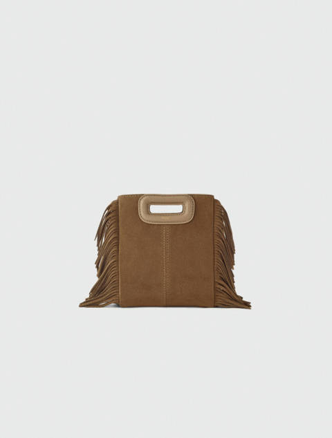 Maje — Sac M mini en cuir suède – Camel