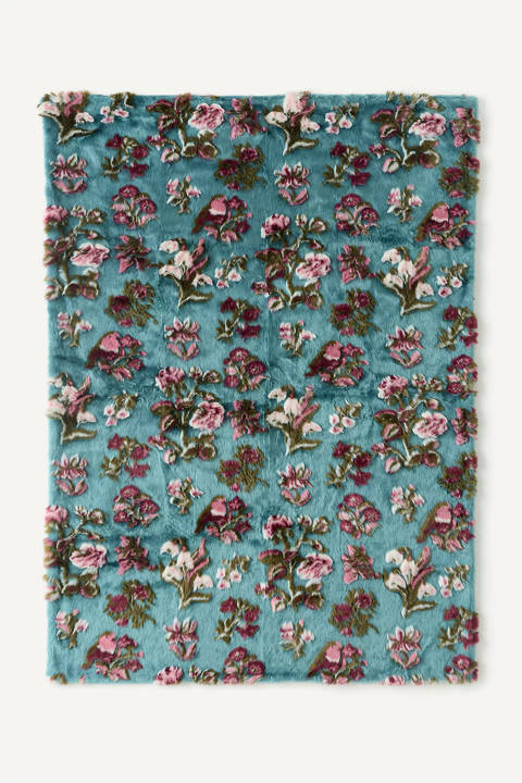 Anthropologie — Couverture en fausse fourrure jacquard floral Seren