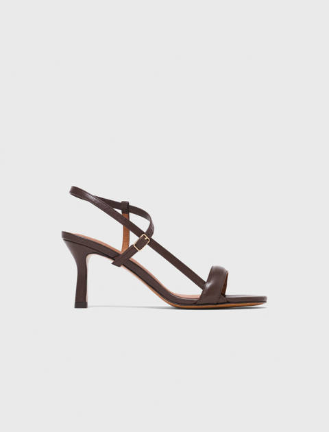 Maje — Sandales en cuir à brides – Marron