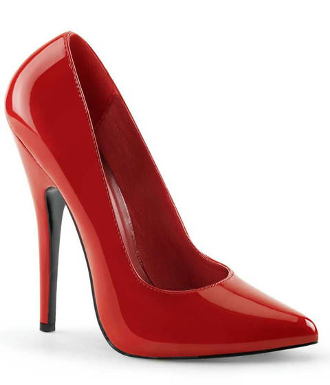 Devious — Escarpins Classiques DOMINA-420 Talon Stiletto 14 cm – Rouge Vernis