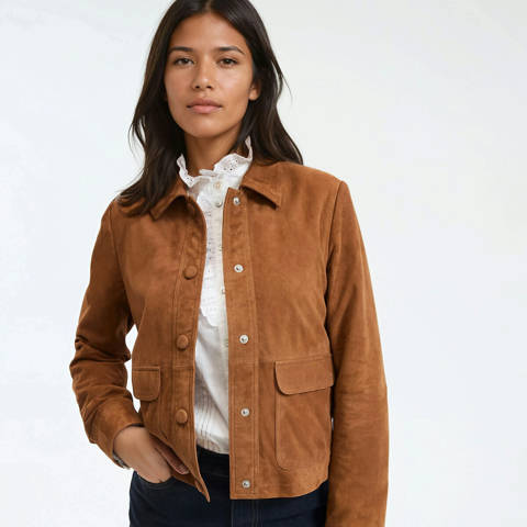 La Redoute Collections — Veste en cuir suédé, Signature ABELLE
