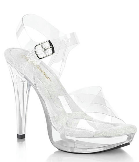 Fabulicious — Sandales Transparentes COCKTAIL-507 : L'Éclat des Brides Croisées