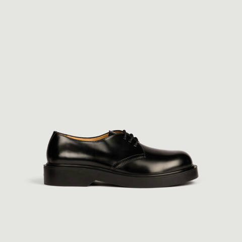 Sandro — Derbies en cuir glacé – Noir