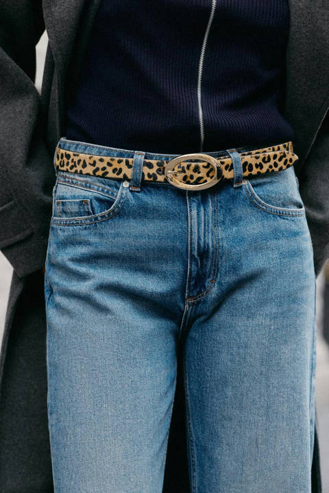 Zara — Ceinture en cuir 100% imprimé animalier