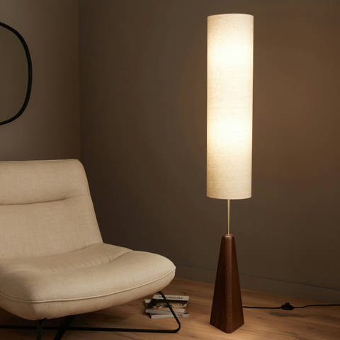 Am.Pm — Lampadaire pied en chêne massif teinté noyer, NESTWOOD