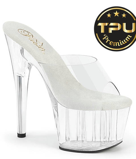 Pleaser — ADORE-701PREM : Mules Transparentes Haut de Gamme à Plateforme