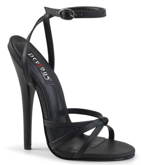 Devious — Sandales Stilettos DOMINA-108 : L'Élégance de l'Autorité à Talon 14 cm – Noir Mat