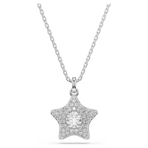 Swarovski — Swarovski Pendentif Sublima Taille ronde, Étoile, Blanc, Métal rhodié
