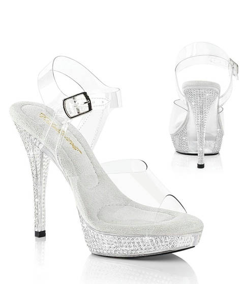 Fabulicious — ATHENA-508 : L'éclat cristallin des sandales plateforme strass