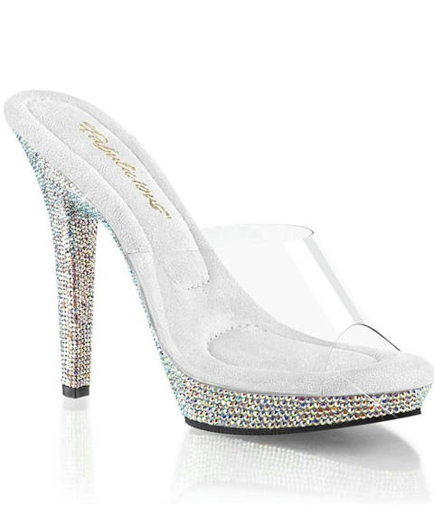 Fabulicious — Mules Strass LIP-101DM : L'Éclat Total de la Plateforme LBDHT