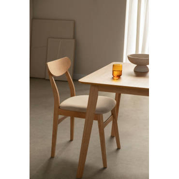 Sklum — Chaise de salle à manger en tissu et bois Cloda