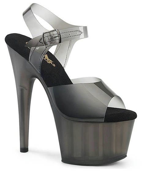 Pleaser — ADORE-708N-T : Sandales Plateforme Noir Fumé