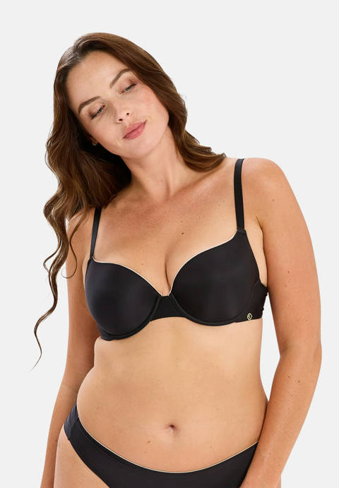 Sans Complexe — Soutien-gorge corbeille avec coques Unseen Noir / Blush