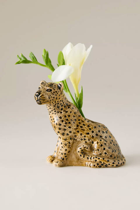 Anthropologie — Vase bourgeon Léopard Quail Ceramics