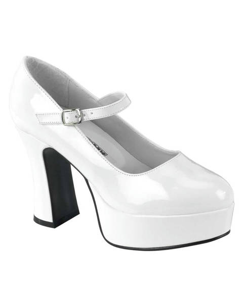 Funtasma — Escarpins Mary Jane MARYJANE-50 à Plateforme et Talon Haut – Blanc vernis