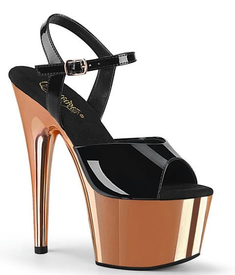Pleaser — ADORE-709 : Sandales Plateforme à Bride Cheville Épaisse – Or