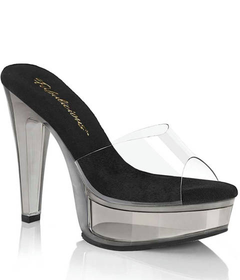 Fabulicious — Mules Plateforme MARTINI-501 : L'Audace signée LBDHT – Semelle noire Talon transparent