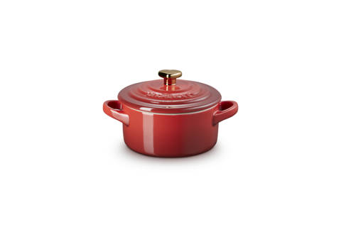 Le Creuset — Mini-cocotte avec bouton or cœur en céramique