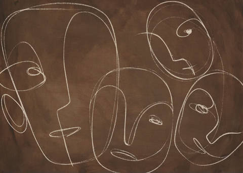 Desenio — Abstract Faces Affiche