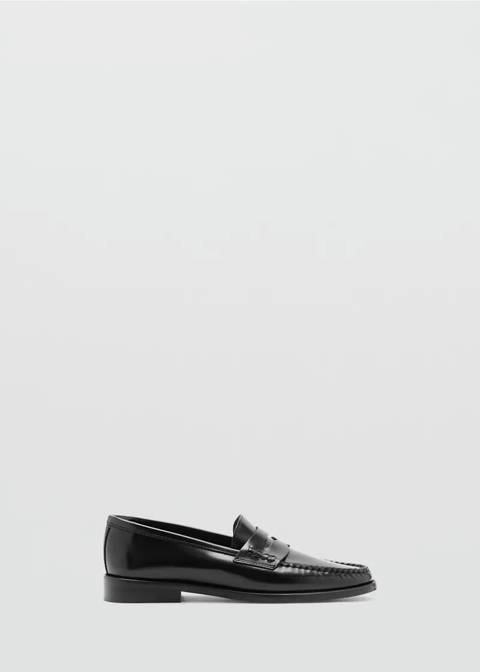 Mango — Mocassins cuir détail en forme de masque