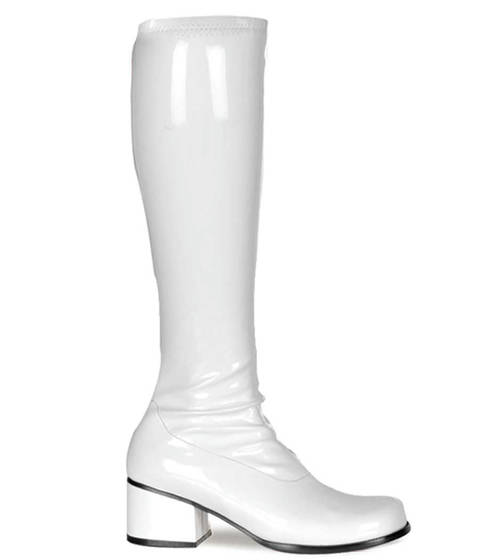 Funtasma — La Botte Gogo à Petit Talon RETRO-300 Noir et Blanc Verni – Blanc vernis