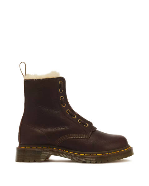 Dr. Martens — Boots 1460 Serena en Cuir Grizzly à Zip et Lacets