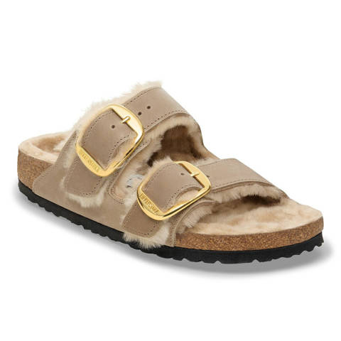Birkenstock — Arizona Big Buckle Shearling Natural Leather Oiled – Tobacco Brown