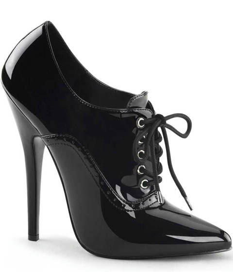 Devious — Escarpins Lacés Style Oxford DOMINA-460 Noir Vernis