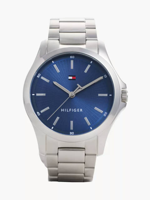 Tommy Hilfiger — Montre en acier inoxydable à cadran bleu