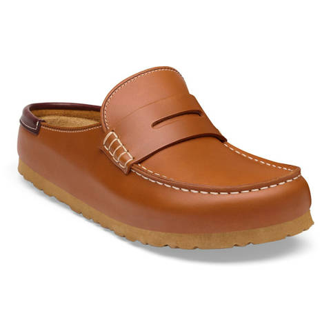 Birkenstock — Naples Wrapped double stitch Natural Leather – Cognac