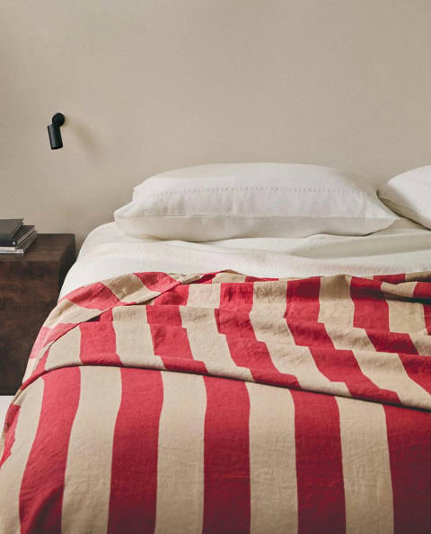 Zara Home — Couvre-lit lin rayures | Katharine Pole