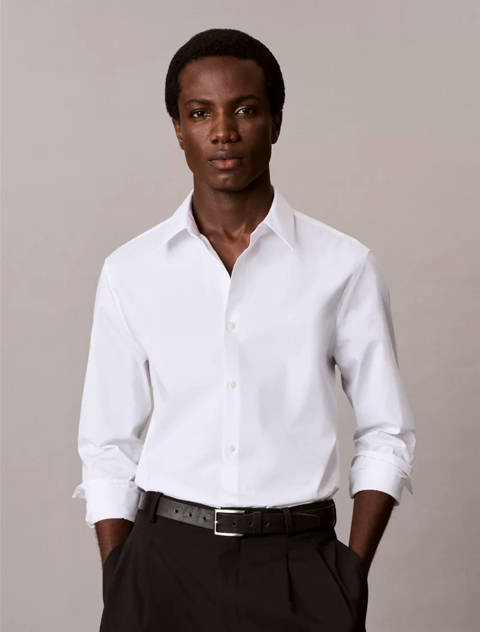 Calvin Klein — Chemise slim à col boutonné élastique