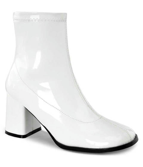 Funtasma — Bottines Rétro Gogo à Talon Bloc GOGO-150 Funtasma – Blanc vernis