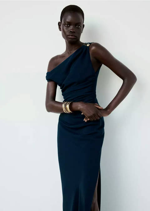 Mango — Robe drapée broche