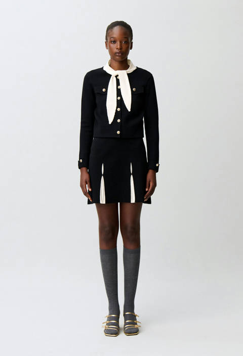 Claudie Pierlot — Jupe courte maille – Bicolore