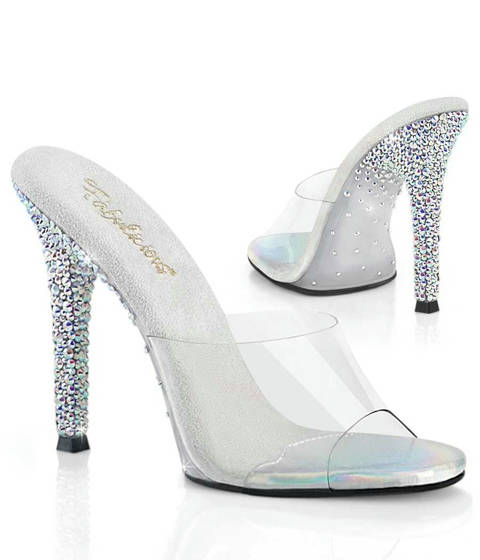 Fabulicious — Mules GALA-01DSP : Talon et Semelle avec Effet Strass Dissipés