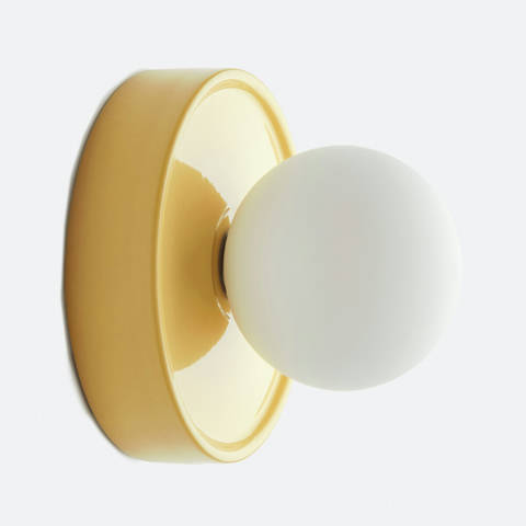 La Redoute Interieurs — Applique ou plafonnier, rond, céramique et verre opaline, diamètre 16,8 cm, HOLI