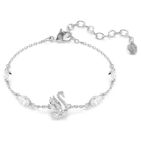 Swarovski — Swarovski Bracelet Swan Tailles variées, Cygne, Blanc, Métal rhodié