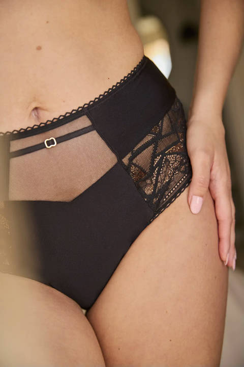 Sans Complexe — Culotte Désiré Noir & Lurex Cuivré