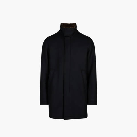 HERNO — Veste droite col montant en laine mélangée HERNO