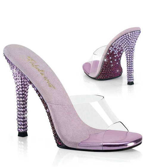 Fabulicious — Mules GALA-01DMM : Strass Bicolores sur Talon et Dessous de Semelle – Lavande