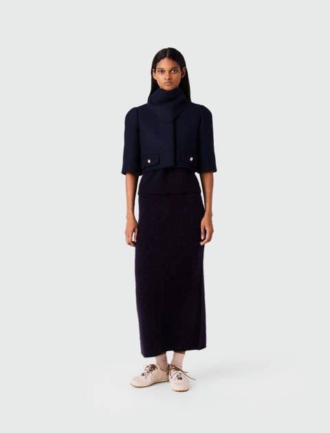 Maje — Veste courte en laine – Marine