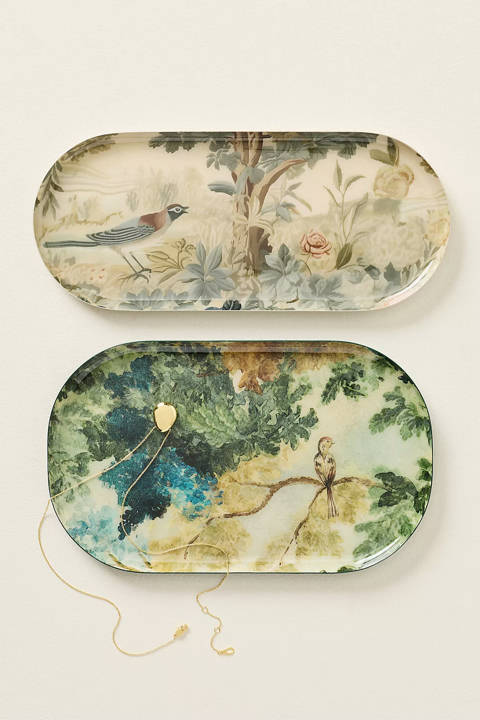 Anthropologie — Plateau à bibelots imprimé tapisserie