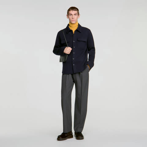Sandro — Surchemise en laine – Marine