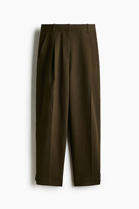 H&M — Pantalon barrel en viscose mélangée