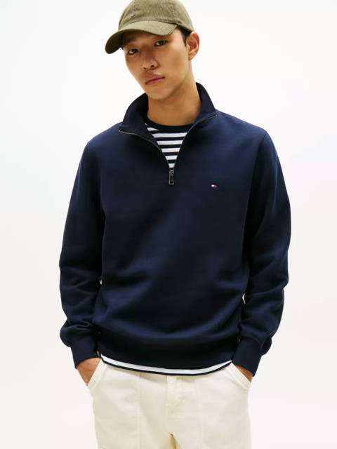 Tommy Hilfiger — Sweat en molleton effet peau de pêche zippé