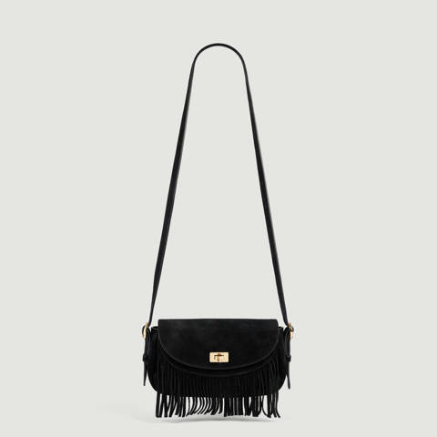 Sandro — Sac Le Mini Mambo en suède – Noir