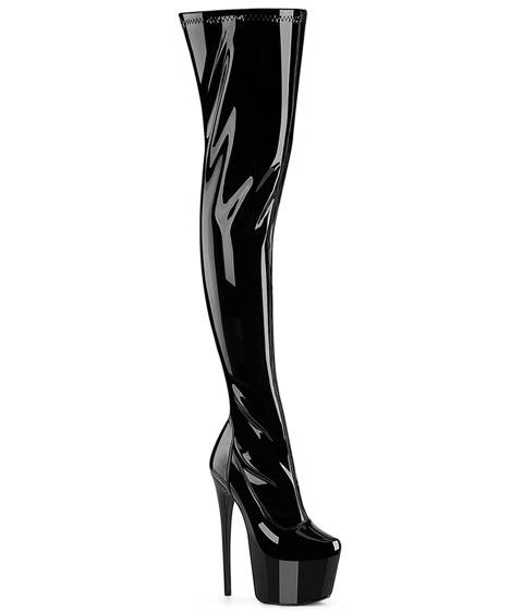 Pleaser — L'Audace Incarnée : Cuissarde Stretch JUBILANT-3000 – Noir Vernis